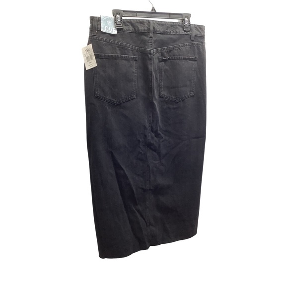 YMI Size 13 Classic Long Black Denim With Front Slit. New With Tags. - Picture 2 of 7